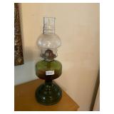 Vintage green kerosene lamp