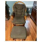 Glider rocker with matching footstool