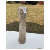 Glass brown and white tall vase