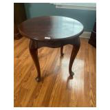 Round wooden end table