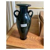 Black dual handle vase