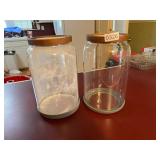 2 large glass jars with lids