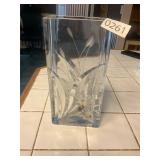 Etched flower crystal vase