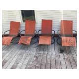 4- Orange lounger chairs