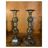Two ï¿½ brass candle holders