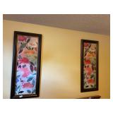2- framed, rectangular, colorful flower pictures