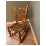 Small wicker, bottom, wood, rocking chair