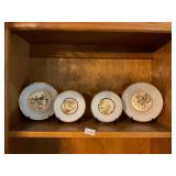 4 gold rim Chokin Japanese plates
