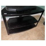 Glass black tv stand