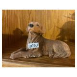 Golden retriever, sandicast sculpture