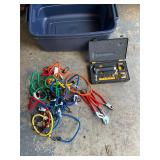 Bungees, torch, plier lot