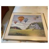 William Coombs framed hot air balloon picture