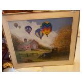 William Coombs framed hot air balloon picture