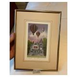 William Coombs framed hot air balloon picture