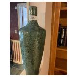 Green and black speckled vase