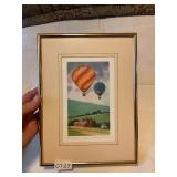 William Coombs framed hot air balloon picture