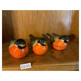 3- wooden bird boxes