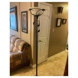 Black glass globe floor lamp