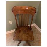 Wooden rolling office chair