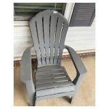 Gray plastic Adirondack chair
