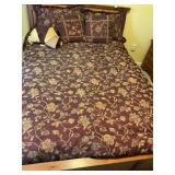 Queen size comforter, pillows, bed skirt