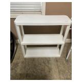 White 3 tier plastic shelf