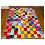 Colorful patch square machine quilt 64 x 80