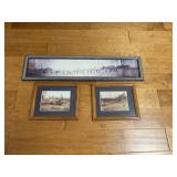 3 framed vintage logging pictures