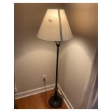 Black and white shade floor lamp