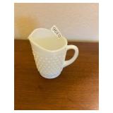 White milk glass Hobnail pitcher