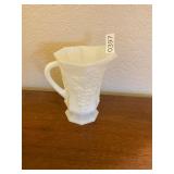 White milk glass grape pattern pitcher