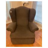 Gray fabric rocking chair