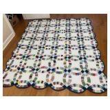 Wedding ring Hand sewn quilt 78 x 91