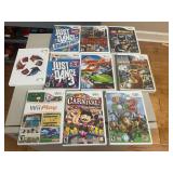 9- WII games and 1 PS4