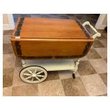 Wheeled drop leaf rolling kitchen cart