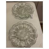 2- glass egg serving platters