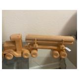 Wooden log truck