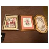 3 framed picture decor lot