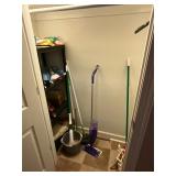 Closet- shelf, mops, cleaners