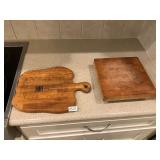 2- wooden butcher cutting blocks