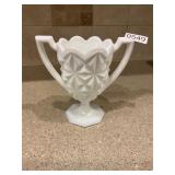 Vintage white milk, glass vase