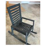 Gray wooden rocking chair