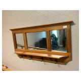 Mirror shelf with hooks