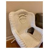 White wicker chair