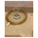 Glass and gold rim serving platter