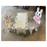 Kids, rabbit table and chairs
