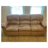 Micro suede reclining couch ï¿½ 7 foot