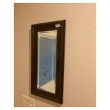 Wood frame rectangular mirror