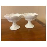 White grape milk glass candle holders