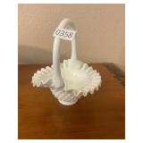 Fenton White hobnail basket